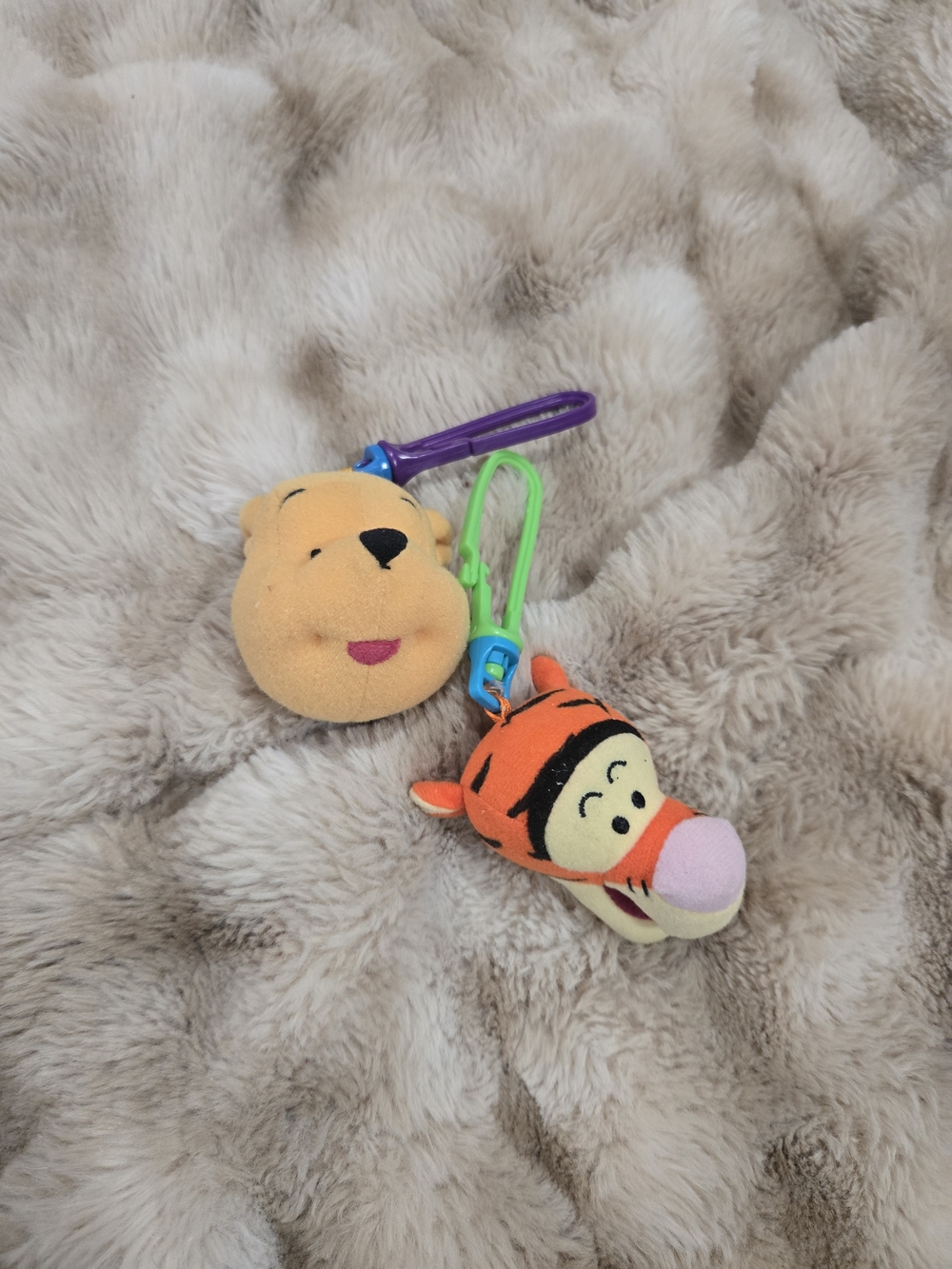 Winnie the Pooh & Tigger Plush Clip Set - Yellow & Orange